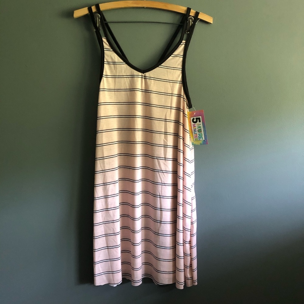 5 More Minutes Pink & Black Stripe Dress